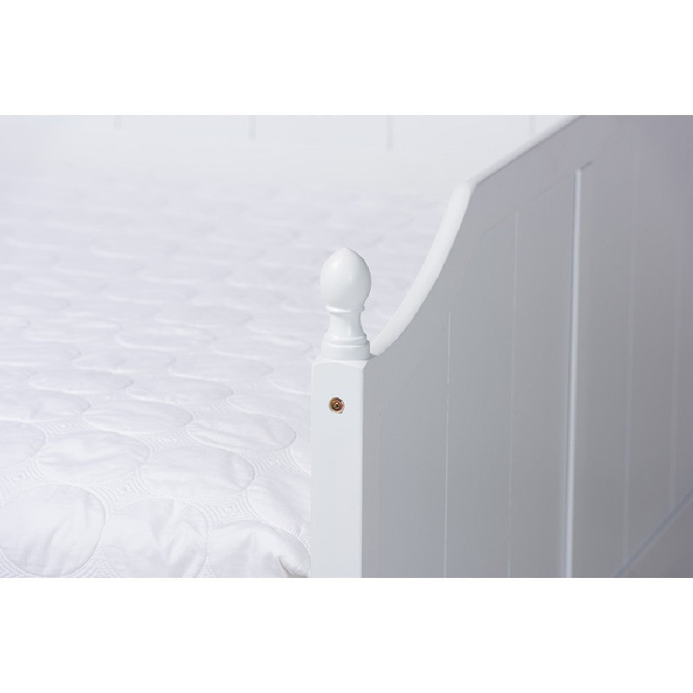 Baxton Studio Millie Cottage Farmhouse White Finished Wood Full Size Daybed with Twin Size Trundle