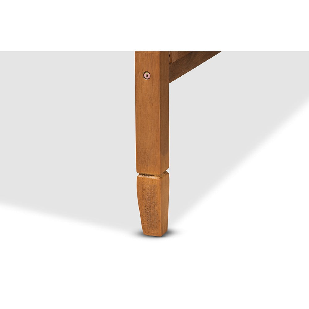 Baxton Studio Toveli Vintage French Inspired Ash Walnut Finished Wood and Synthetic Rattan Full Size Daybed