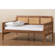 Baxton Studio Toveli Vintage French Inspired Ash Walnut Finished Wood and Synthetic Rattan Full Size Daybed