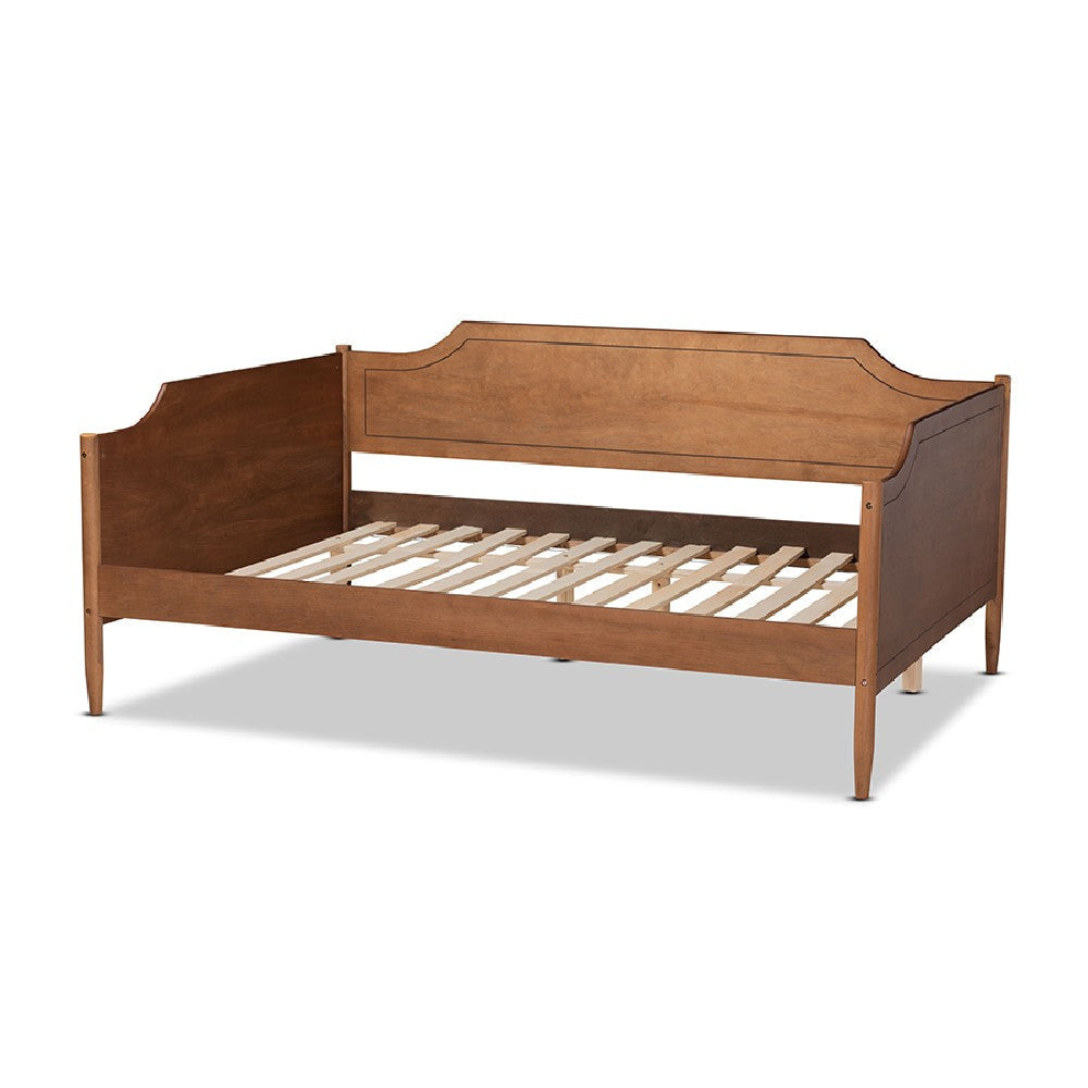 Baxton Studio Alya Classic Traditional Farmhouse Walnut Brown Finished Wood Full Size Daybed