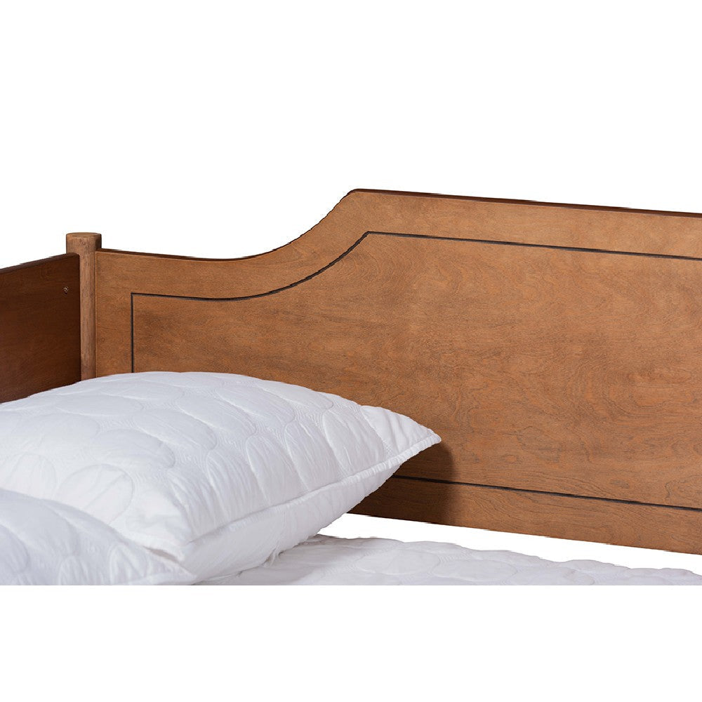 Baxton Studio Alya Classic Traditional Farmhouse Walnut Brown Finished Wood Full Size Daybed