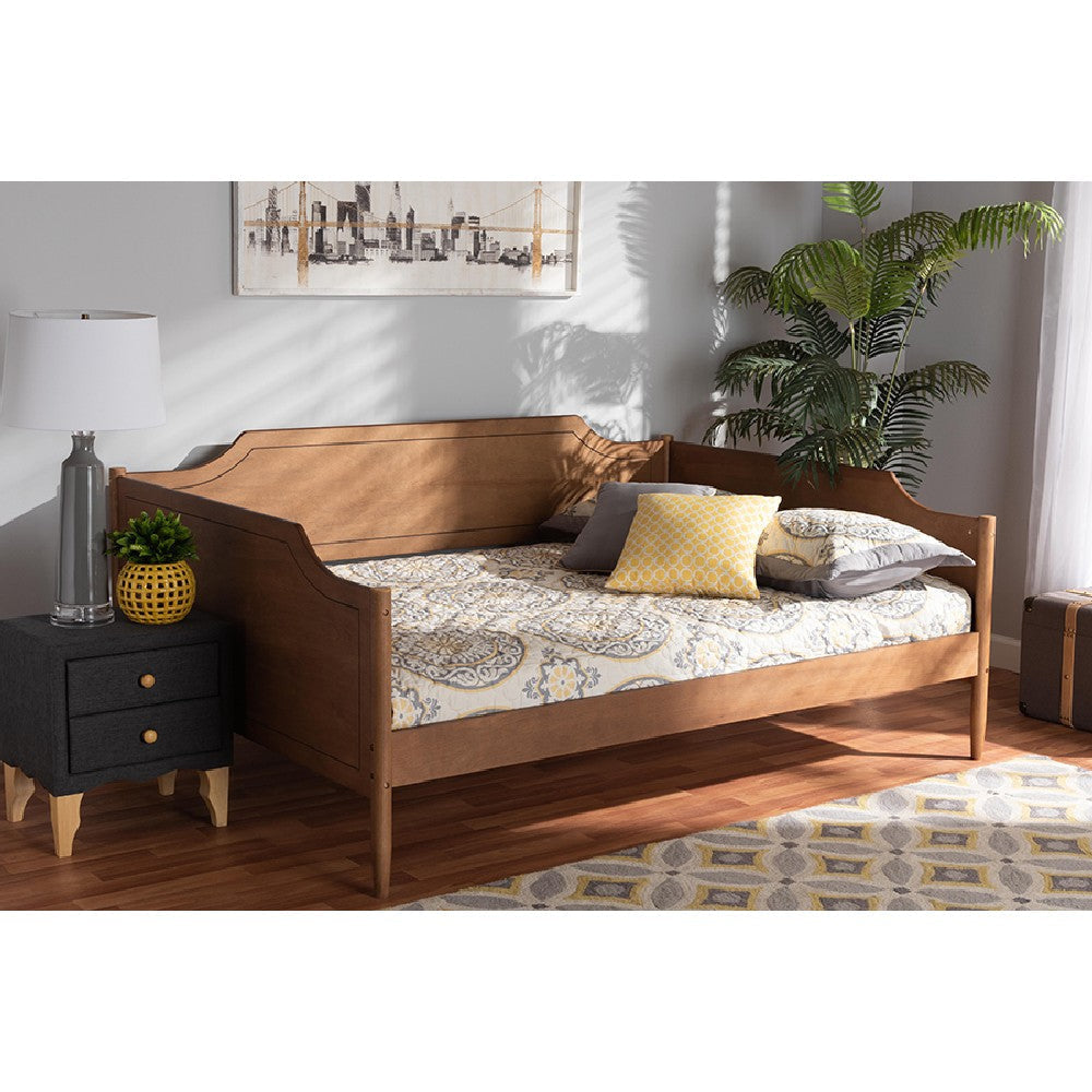 Baxton Studio Alya Classic Traditional Farmhouse Walnut Brown Finished Wood Full Size Daybed