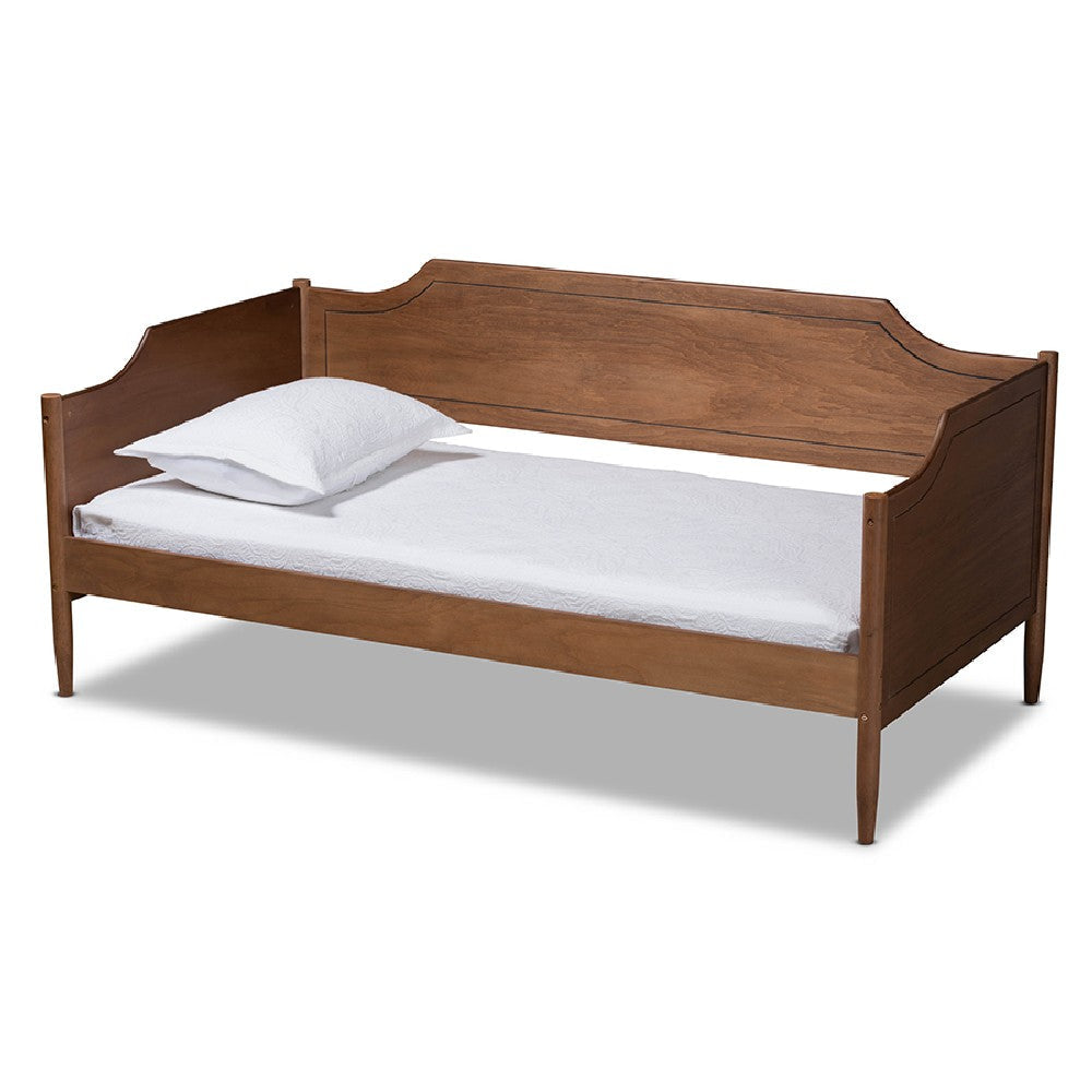 Baxton Studio Alya Classic Traditional Farmhouse Walnut Brown Finished Wood Twin Size Daybed