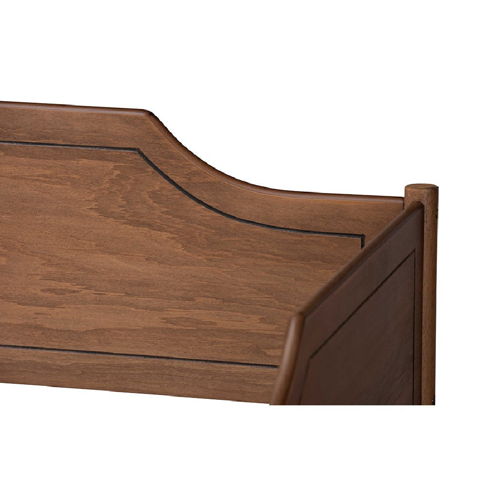 Baxton Studio Alya Classic Traditional Farmhouse Walnut Brown Finished Wood Twin Size Daybed