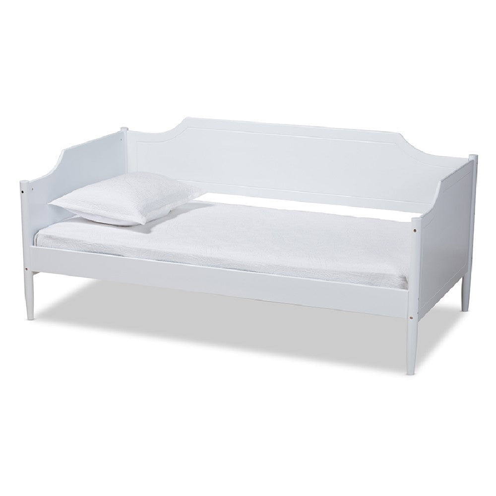 Baxton Studio Alya Classic Traditional Farmhouse White Finished Wood Twin Size Daybed
