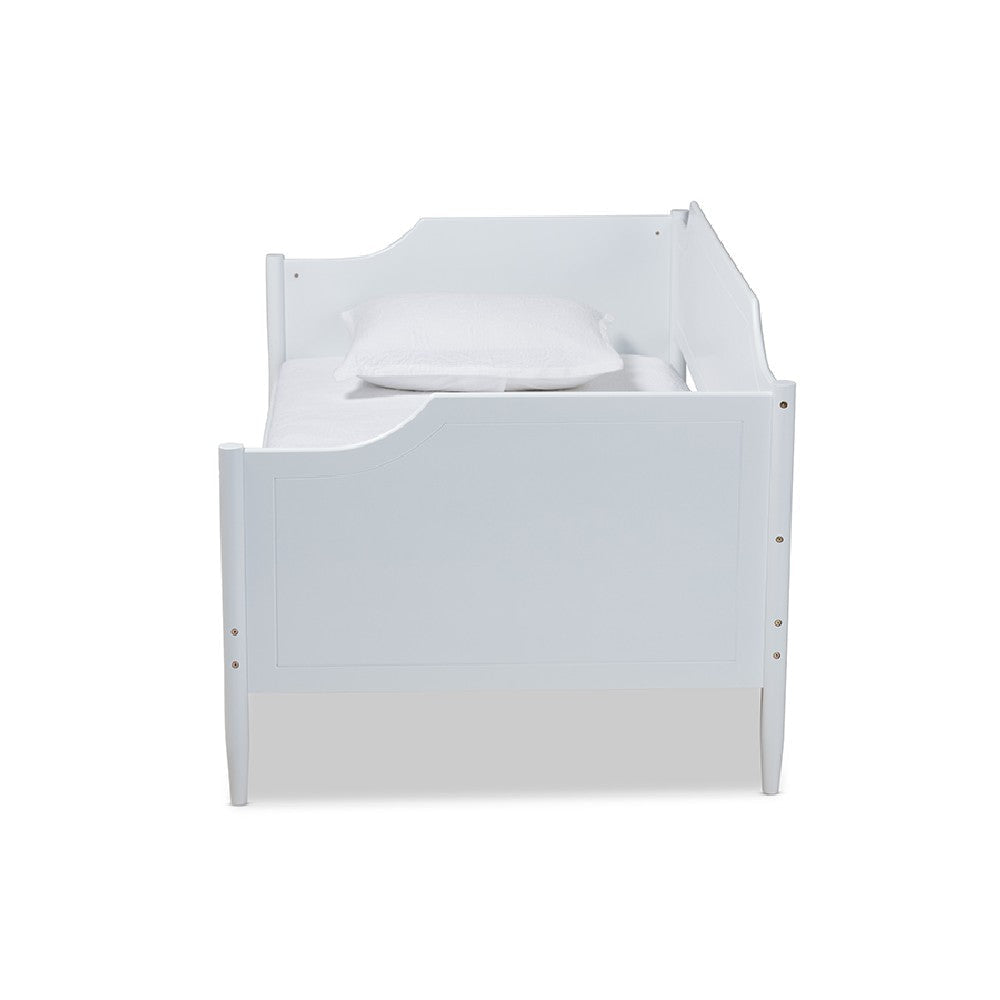 Baxton Studio Alya Classic Traditional Farmhouse White Finished Wood Twin Size Daybed