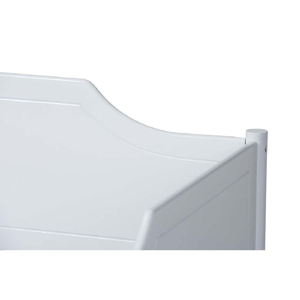Baxton Studio Alya Classic Traditional Farmhouse White Finished Wood Twin Size Daybed
