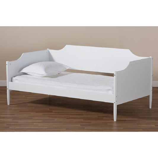 Baxton Studio Alya Classic Traditional Farmhouse White Finished Wood Twin Size Daybed