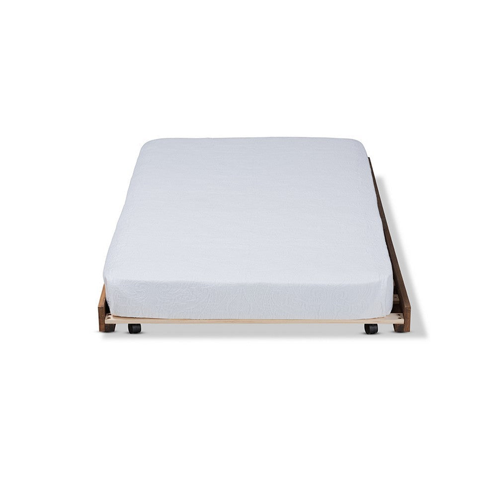 Baxton Studio Veles Modern and Contemporary Ash Walnut Finished Twin Size Trundle Bed WHI-MG0016-24-Ash-Walnut-Trundle