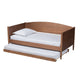 Baxton Studio Veles Mid-Century Modern Ash Wanut Finished Wood Daybed with Trundle