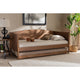 Baxton Studio Veles Mid-Century Modern Ash Wanut Finished Wood Daybed with Trundle