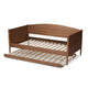 Baxton Studio Veles Mid-Century Modern Ash Wanut Finished Wood Daybed with Trundle