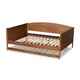 Baxton Studio Veles Mid-Century Modern Ash Walnut Finished Wood Full Size Daybed with Trundle