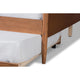 Baxton Studio Veles Mid-Century Modern Ash Walnut Finished Wood Full Size Daybed with Trundle