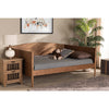 Baxton Studio Veles Mid-Century Modern Ash Walnut Finished Wood Full Size Daybed WHI-MG0016-Walnut-Daybed-Full