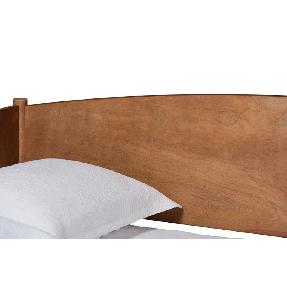 Baxton Studio Veles Mid-Century Modern Ash Walnut Finished Wood Full Size Daybed WHI-MG0016-Walnut-Daybed-Full