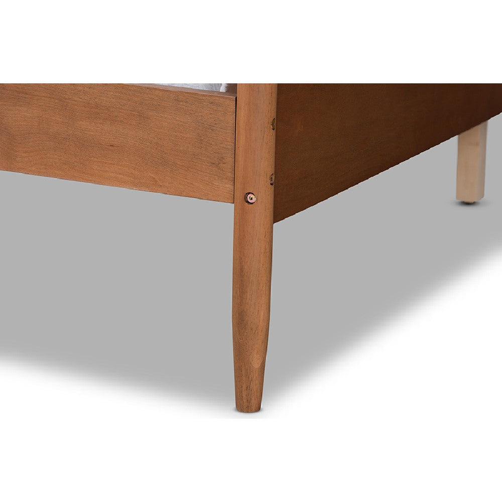 Baxton Studio Veles Mid-Century Modern Ash Walnut Finished Wood Full Size Daybed WHI-MG0016-Walnut-Daybed-Full