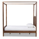 Baxton Studio Veronica Modern and Contemporary Walnut Brown Finished Wood King Size Platform Canopy Bed WHI-MG0021-1-Walnut-King