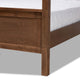 Baxton Studio Veronica Modern and Contemporary Walnut Brown Finished Wood King Size Platform Canopy Bed WHI-MG0021-1-Walnut-King