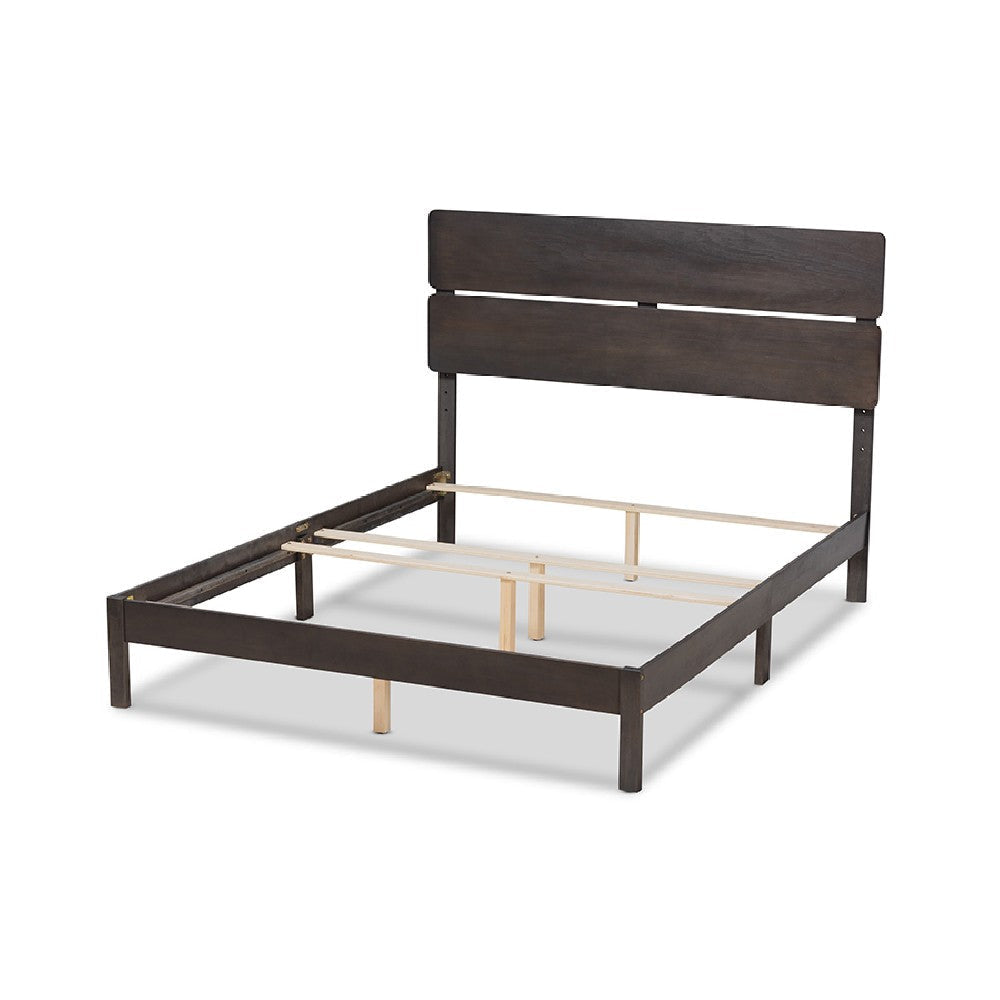 Baxton Studio Anthony Modern and Contemporary Dark Grey Oak Finished Wood King Size Panel Bed