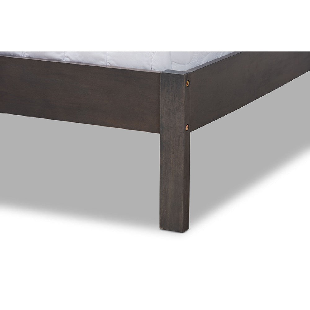 Baxton Studio Anthony Modern and Contemporary Dark Grey Oak Finished Wood King Size Panel Bed