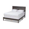Baxton Studio Anthony Modern and Contemporary Dark Grey Oak Finished Wood King Size Panel Bed