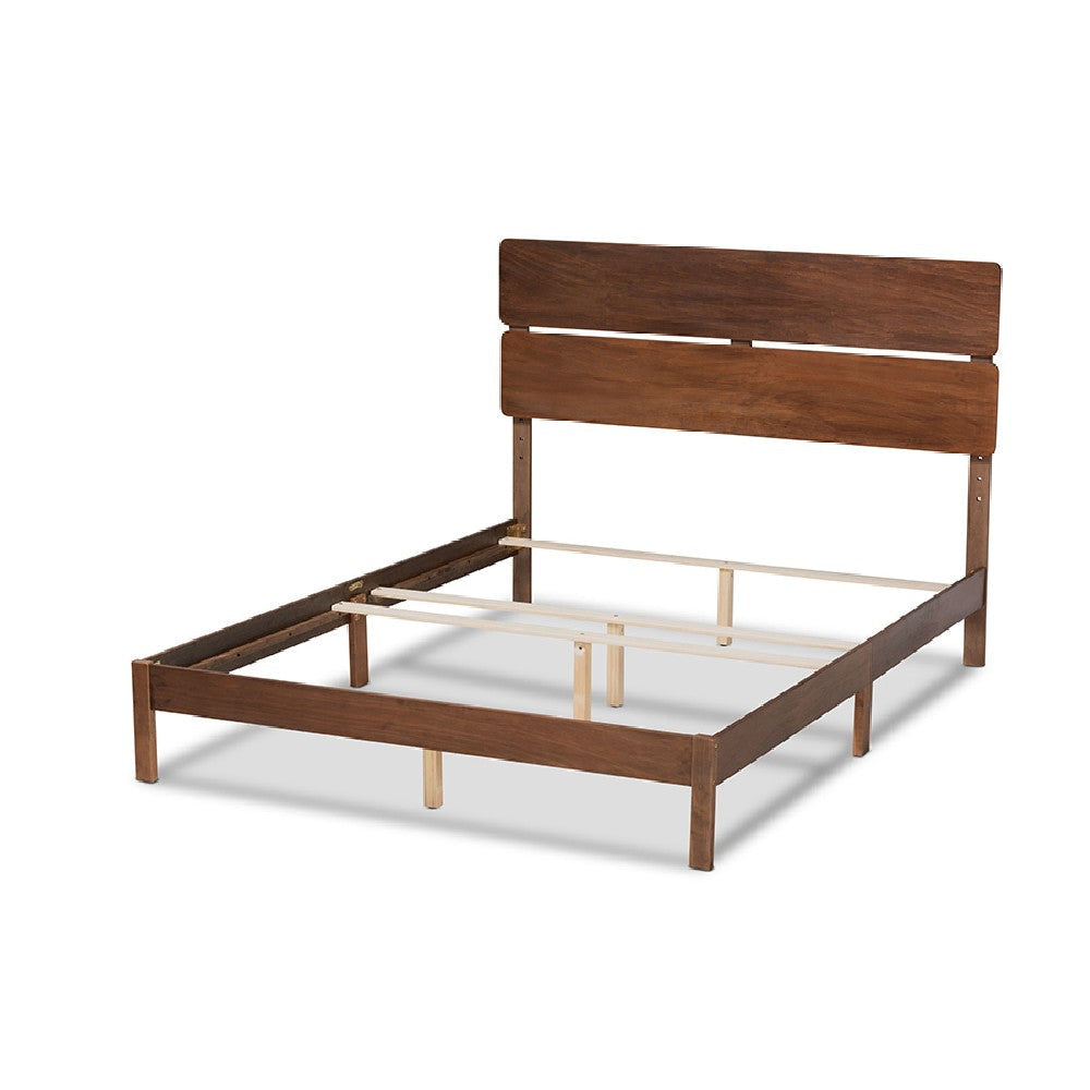 Baxton Studio Anthony Modern and Contemporary Walnut Brown Finished Wood King Size Panel Bed