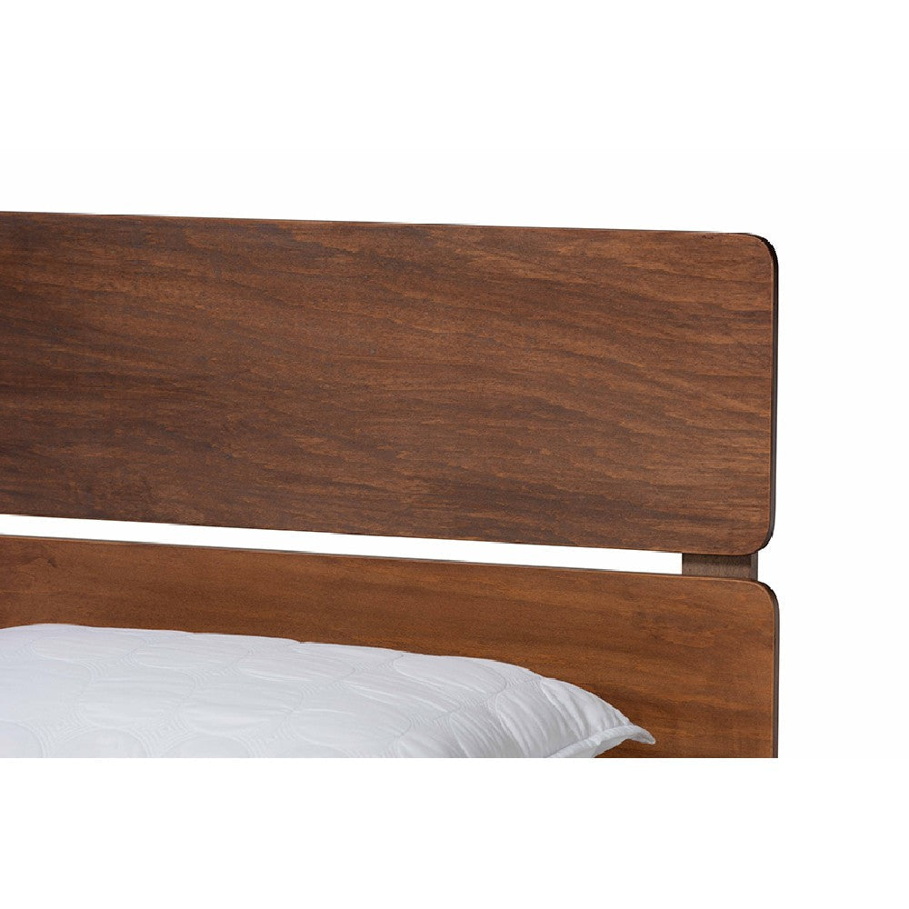 Baxton Studio Anthony Modern and Contemporary Walnut Brown Finished Wood King Size Panel Bed