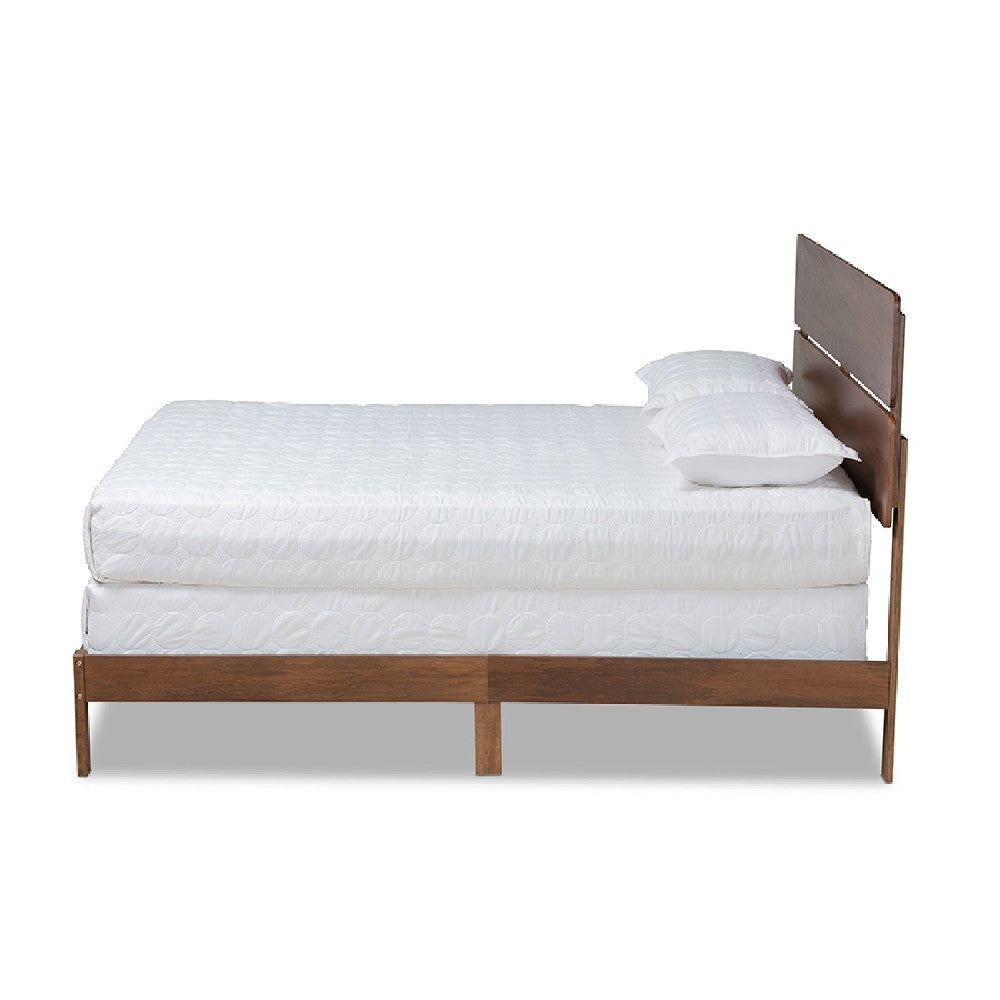 Baxton Studio Anthony Modern and Contemporary Walnut Brown Finished Wood Queen Size Panel Bed