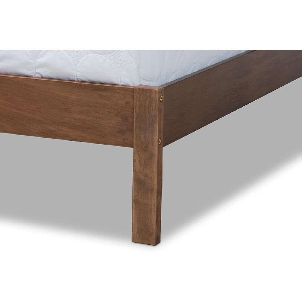 Baxton Studio Anthony Modern and Contemporary Walnut Brown Finished Wood Queen Size Panel Bed