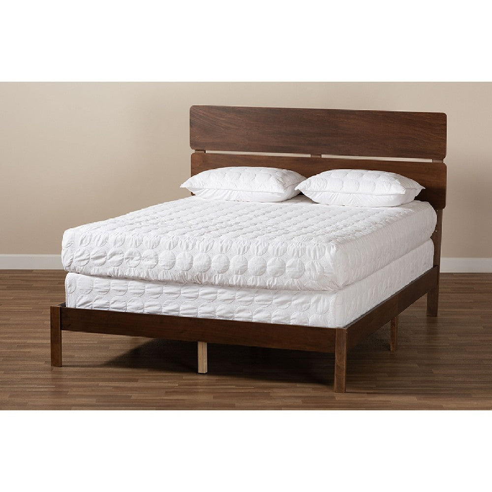 Baxton Studio Anthony Modern and Contemporary Walnut Brown Finished Wood Queen Size Panel Bed