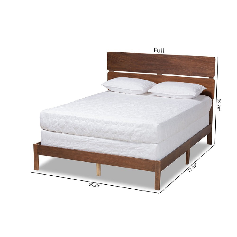 Baxton Studio Anthony Modern and Contemporary Walnut Brown Finished Wood Queen Size Panel Bed