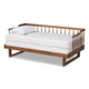 Baxton Studio Muriel Modern and Transitional Walnut Brown Finished Wood Expandable Twin Size to King Size Spindle Daybed