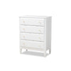 Baxton Studio Naomi Classic and Transitional White Finished Wood 4-Drawer Bedroom Chest WHI-MG0038-White-4DW-Chest