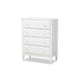 Baxton Studio Naomi Classic and Transitional White Finished Wood 4-Drawer Bedroom Chest WHI-MG0038-White-4DW-Chest