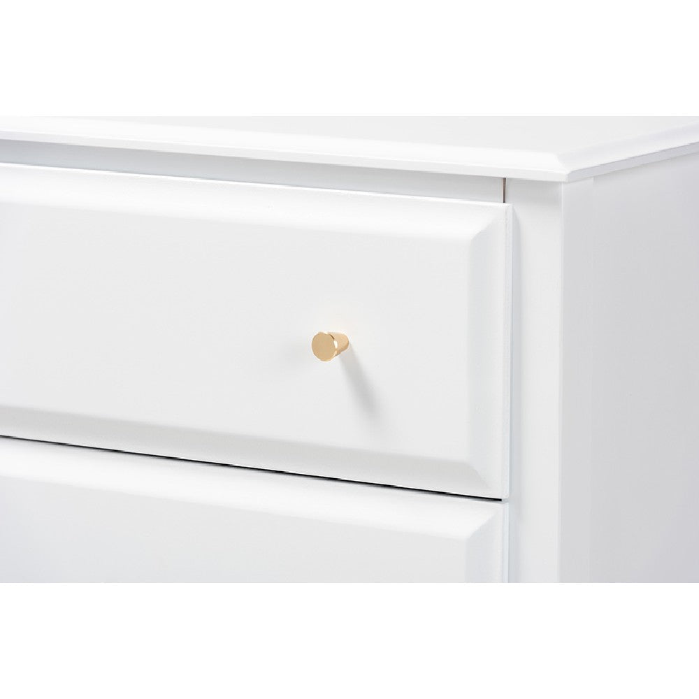 Baxton Studio Naomi Classic and Transitional White Finished Wood 4-Drawer Bedroom Chest WHI-MG0038-White-4DW-Chest
