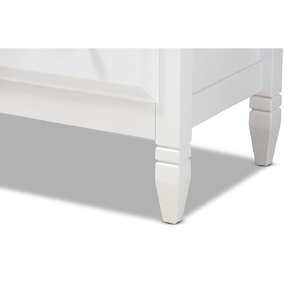 Baxton Studio Naomi Classic and Transitional White Finished Wood 4-Drawer Bedroom Chest WHI-MG0038-White-4DW-Chest