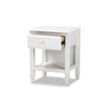 Baxton Studio Naomi Classic and Transitional White Finished Wood 1-Drawer Bedroom Nightstand WHI-MG0038-White-NS