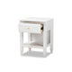 Baxton Studio Naomi Classic and Transitional White Finished Wood 1-Drawer Bedroom Nightstand WHI-MG0038-White-NS