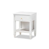 Baxton Studio Naomi Classic and Transitional White Finished Wood 1-Drawer Bedroom Nightstand WHI-MG0038-White-NS