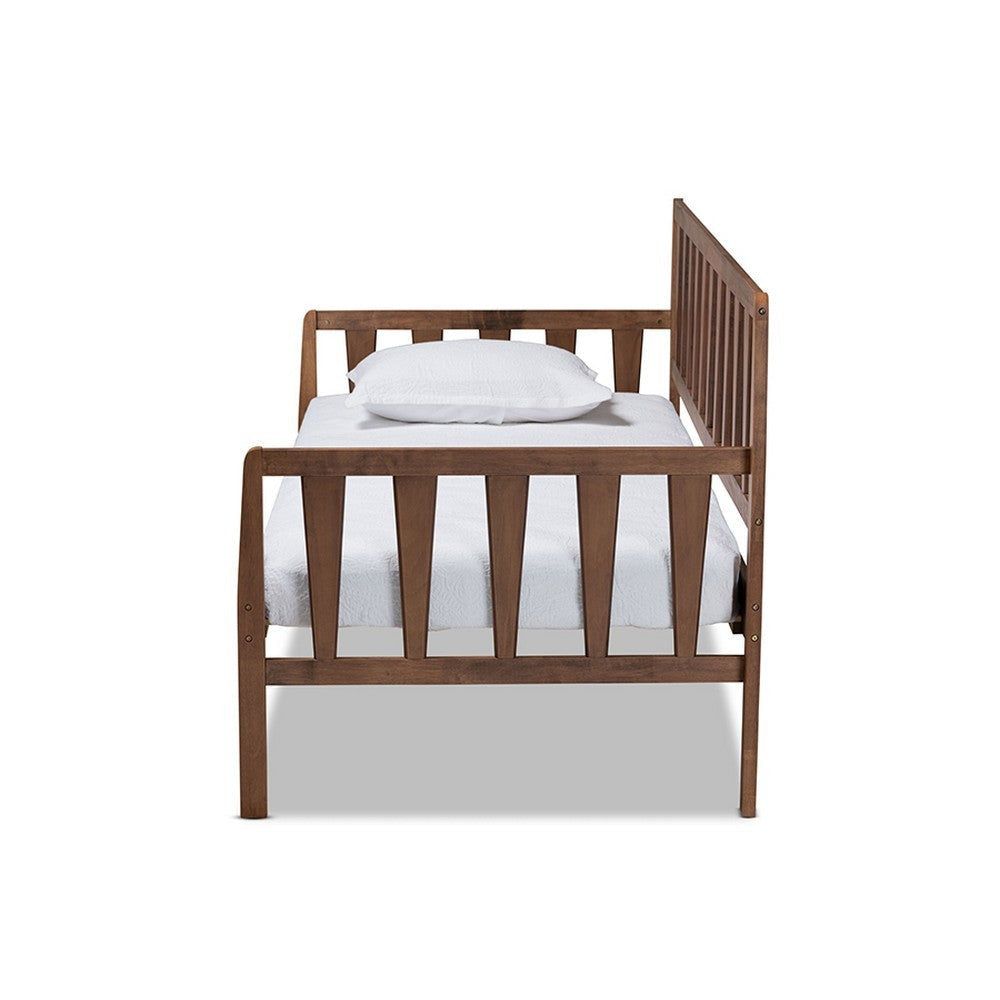 Baxton Studio Midori Modern and Contemporary Transitional Walnut Brown Finished Wood Twin Size Daybed WHI-MG0046-1-Walnut-Daybed