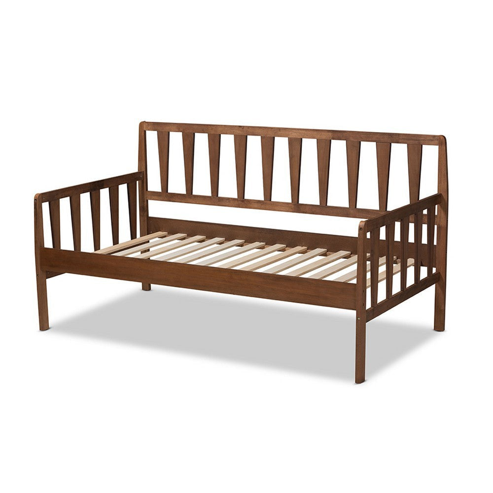 Baxton Studio Midori Modern and Contemporary Transitional Walnut Brown Finished Wood Twin Size Daybed WHI-MG0046-1-Walnut-Daybed