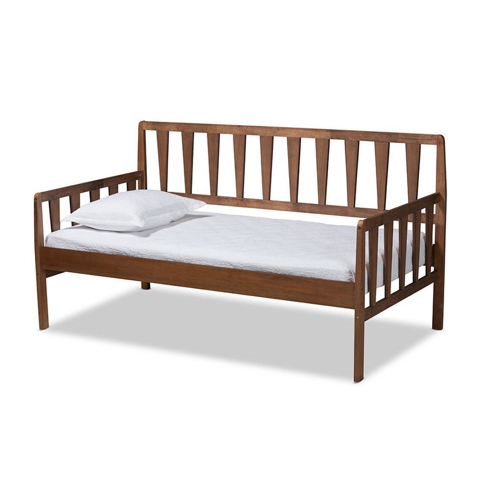 Baxton Studio Midori Modern and Contemporary Transitional Walnut Brown Finished Wood Twin Size Daybed WHI-MG0046-1-Walnut-Daybed