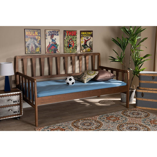 Baxton Studio Midori Modern and Contemporary Transitional Walnut Brown Finished Wood Twin Size Daybed