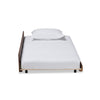 Baxton Studio Midori Modern and Contemporary Transitional Walnut Brown Finished Wood Twin Size Trundle Bed WHI-MG0046-1-Walnut-Trundle