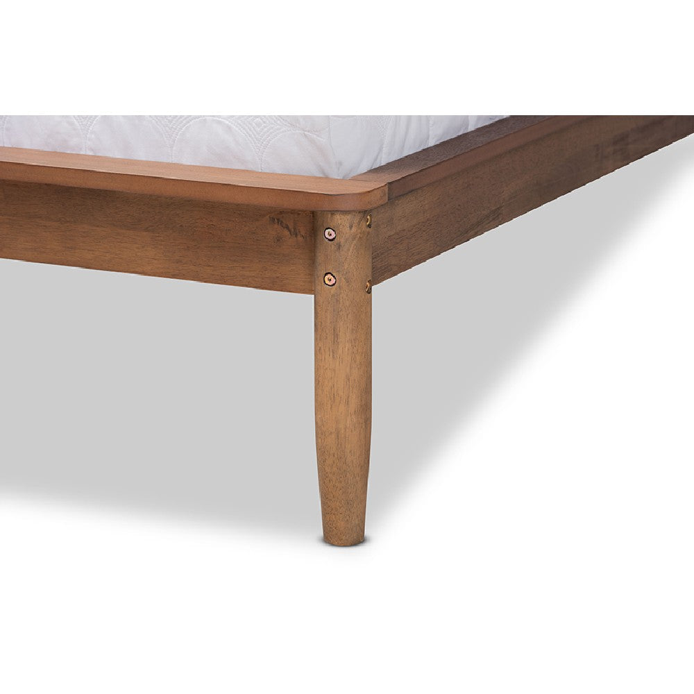Baxton Studio Sadler Mid-Century Modern Ash Walnut Brown Finished Wood Full Size Platform Bed WHI-MG0047-9-Ash-Walnut-Full