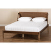Baxton Studio Sadler Mid-Century Modern Ash Walnut Brown Finished Wood Full Size Platform Bed