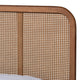 Baxton Studio Elston Mid-Century Modern Walnut Brown Finished Wood and Synthetic Rattan Full Size Platform Bed