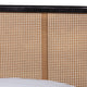 Baxton Studio Elston Mid-Century Modern Charcoal Finished Wood and Synthetic Rattan Queen Size Platform Bed