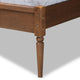 Baxton Studio Elston Mid-Century Modern Walnut Brown Finished Wood and Synthetic Rattan Queen Size Platform Bed